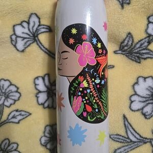 Starbucks White Bottle with Colorful Floral Design